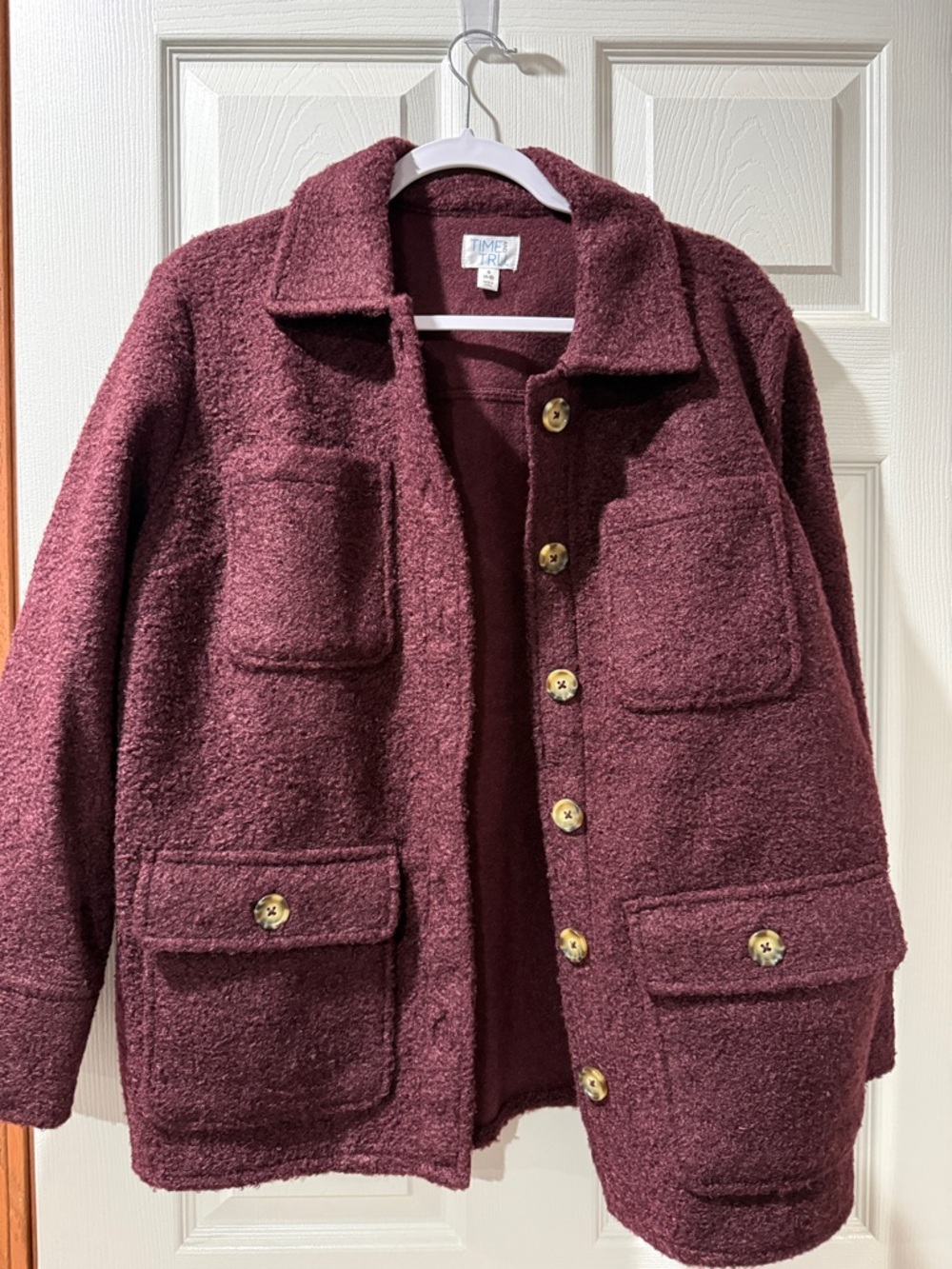 Time and Tru Deep Burgundy Knit Cardigan